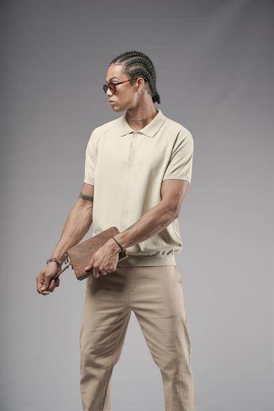 Polo Yaka Reglan Kol Erkek Triko Tişört