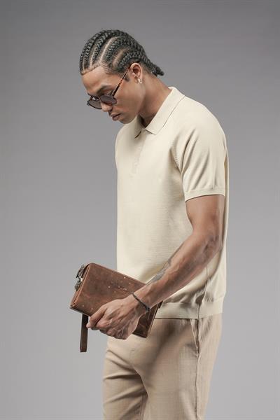 Polo Yaka Reglan Kol Erkek Triko Tişört