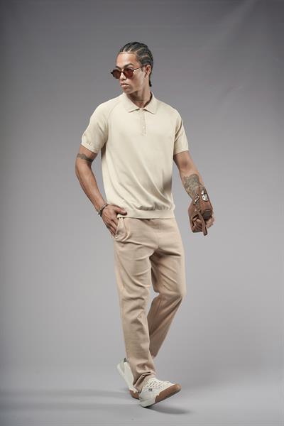 Polo Yaka Reglan Kol Erkek Triko Tişört