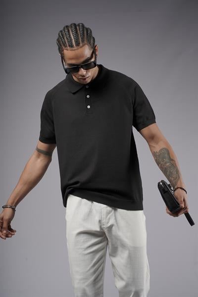 Polo Yaka Reglan Kol Erkek Triko Tişört