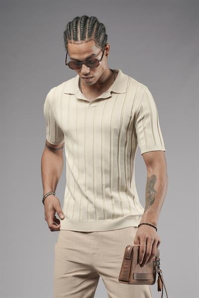 Polo Yaka Regular Kalıp Esnek Triko Tişört