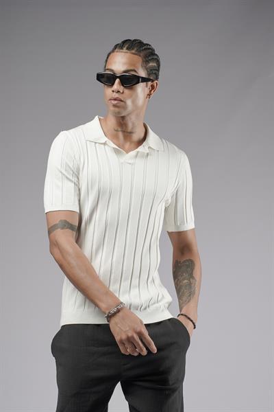 Polo Yaka Regular Kalıp Esnek Triko Tişört