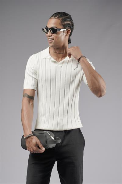 Polo Yaka Regular Kalıp Esnek Triko Tişört