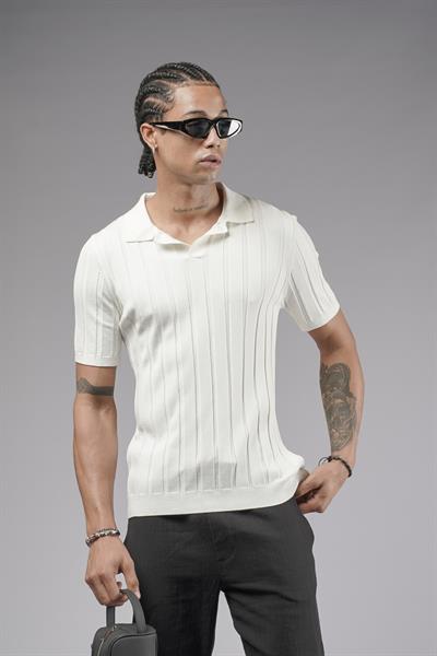Polo Yaka Regular Kalıp Esnek Triko Tişört