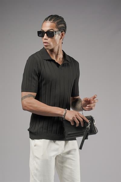 Polo Yaka Regular Kalıp Esnek Triko Tişört