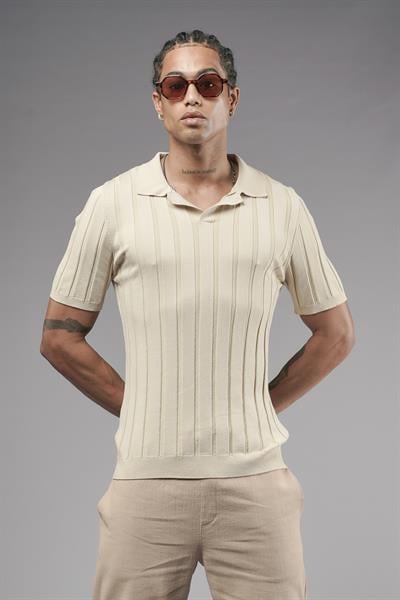 Polo Yaka Regular Kalıp Esnek Triko Tişört