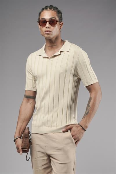 Polo Yaka Regular Kalıp Esnek Triko Tişört