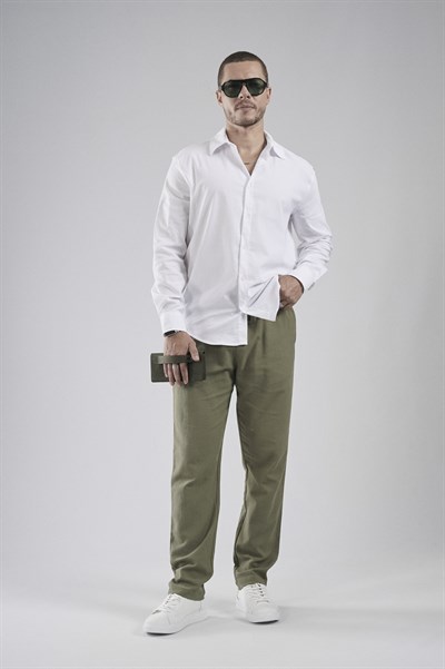 Regular Fit Kalıp Esnek %100 Pamuklu Erkek Düz Gömlek