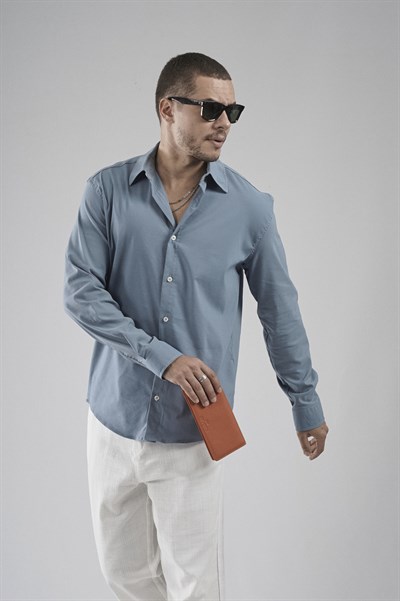 Regular Fit Kalıp Esnek %100 Pamuklu Erkek Düz Gömlek