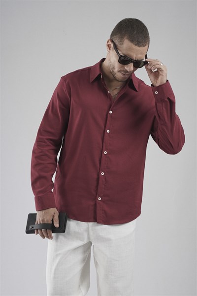 Regular Fit Kalıp Esnek %100 Pamuklu Erkek Düz Gömlek