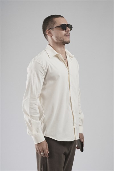 Regular Fit Kalıp Esnek %100 Pamuklu Erkek Düz Gömlek