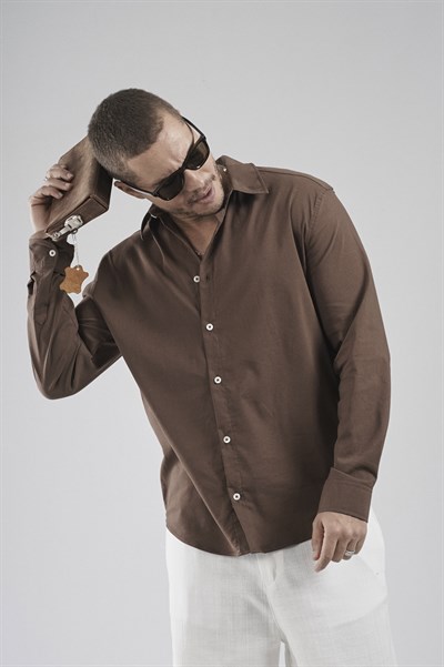 Regular Fit Kalıp Esnek %100 Pamuklu Erkek Düz Gömlek