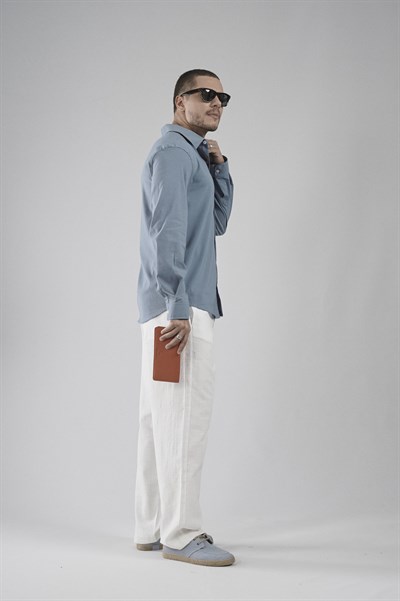 Regular Fit Kalıp Esnek %100 Pamuklu Erkek Düz Gömlek