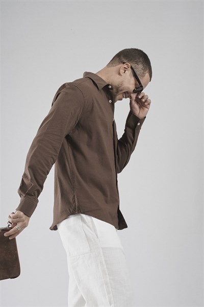 Regular Fit Kalıp Esnek %100 Pamuklu Erkek Düz Gömlek