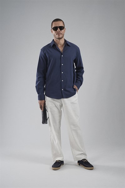 Regular Fit Kalıp Esnek %100 Pamuklu Erkek Düz Gömlek