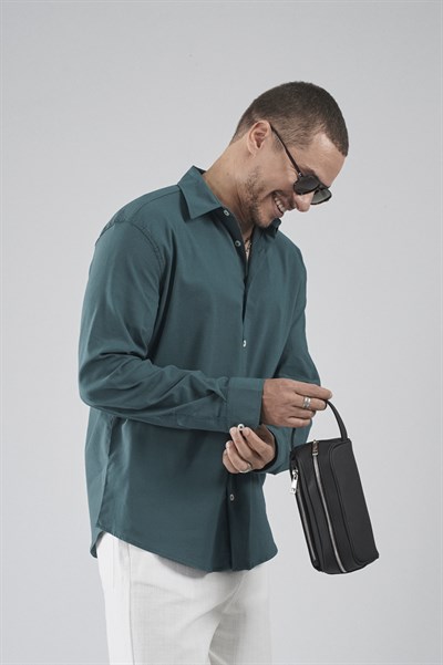 Regular Fit Kalıp Esnek %100 Pamuklu Erkek Düz Gömlek