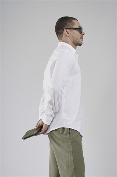 Regular Fit Kalıp Esnek %100 Pamuklu Erkek Düz Gömlek