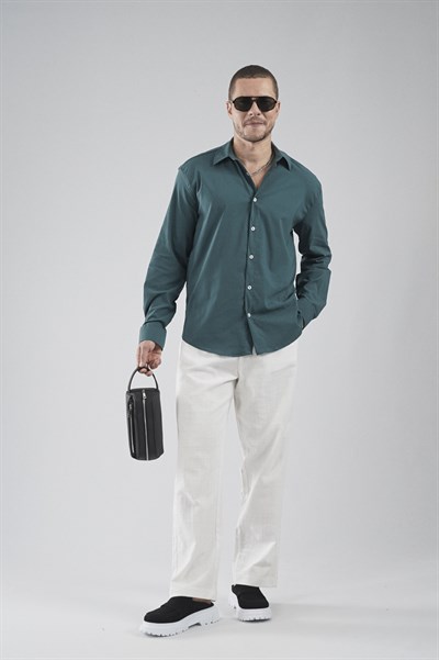 Regular Fit Kalıp Esnek %100 Pamuklu Erkek Düz Gömlek