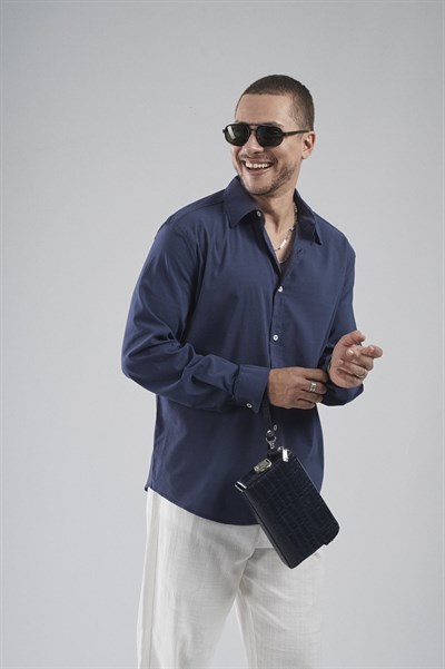 Regular Fit Kalıp Esnek %100 Pamuklu Erkek Düz Gömlek