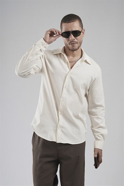 Regular Fit Kalıp Esnek %100 Pamuklu Erkek Düz Gömlek