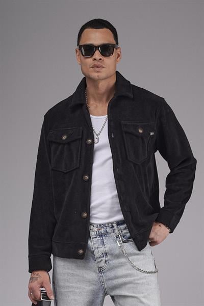 Regular Kalıp Cepli Düz Kaşe Erkek Gömlek