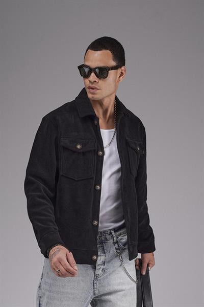 Regular Kalıp Cepli Düz Kaşe Erkek Gömlek