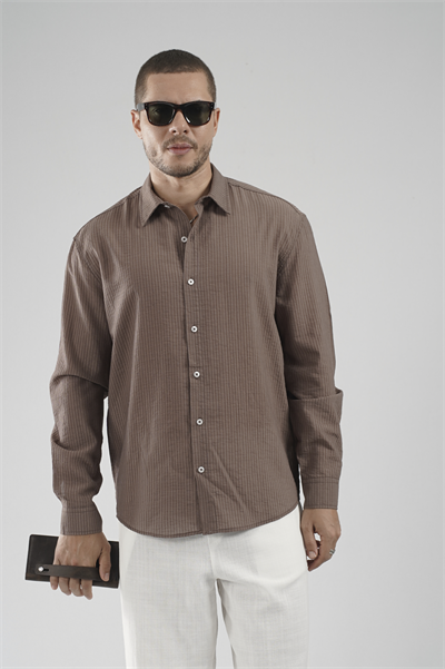 Regular Kalıp Çizgili Erkek Gömlek