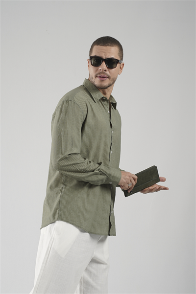 Regular Kalıp Çizgili Erkek Gömlek