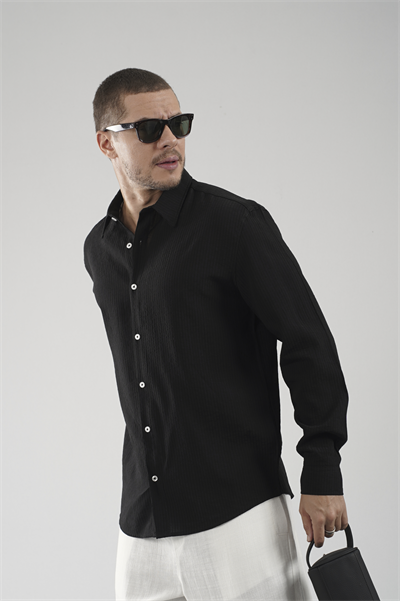 Regular Kalıp Çizgili Erkek Gömlek