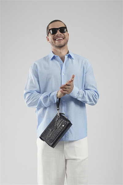 Regular Kalıp Çizgili Erkek Gömlek