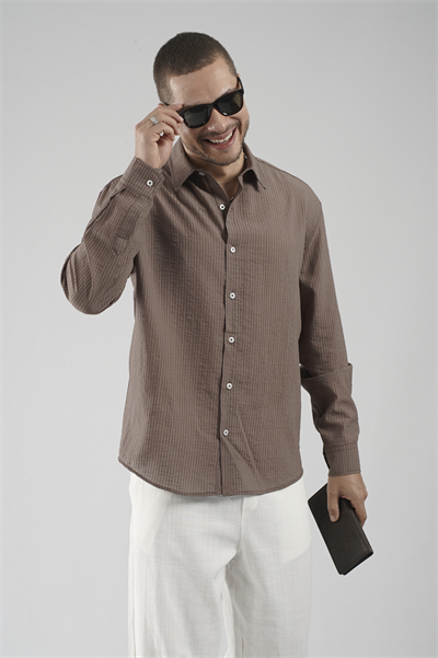 Regular Kalıp Çizgili Erkek Gömlek