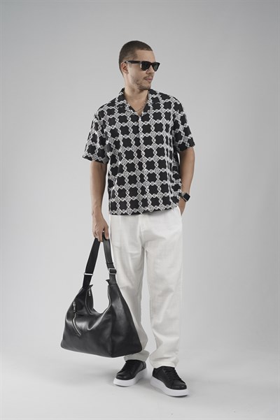 Regular Kalıp Desenli Nefes Alan Erkek Gömlek