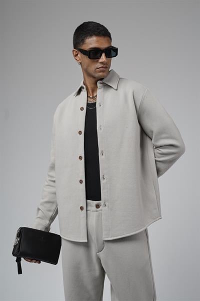 Regular Kalıp Jakarlı Erkek Pantolon Gömlek Takım