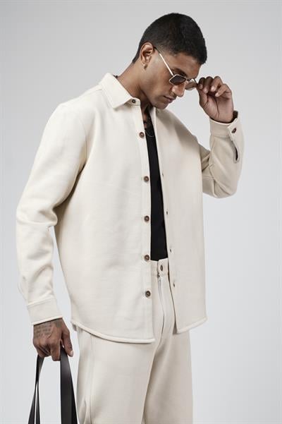 Regular Kalıp Jakarlı Erkek Pantolon Gömlek Takım