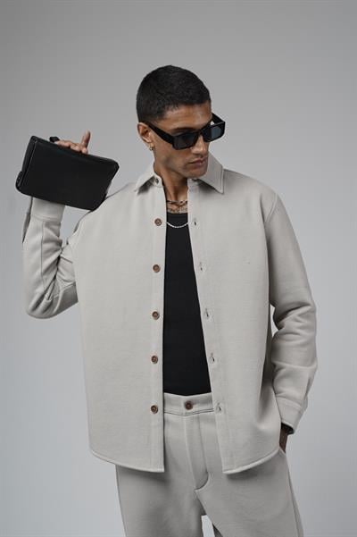 Regular Kalıp Jakarlı Erkek Pantolon Gömlek Takım