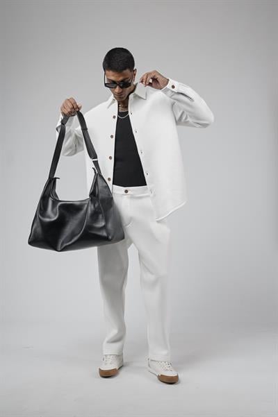 Regular Kalıp Jakarlı Erkek Pantolon Gömlek Takım