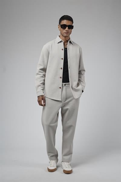 Regular Kalıp Jakarlı Erkek Pantolon Gömlek Takım