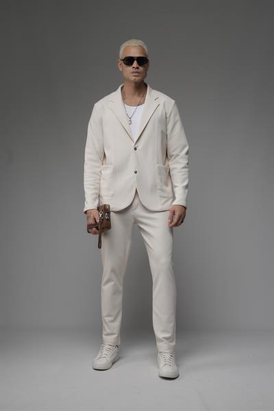 Regular Kalıp Likralı Erkek Blazer Alt Üst Takım