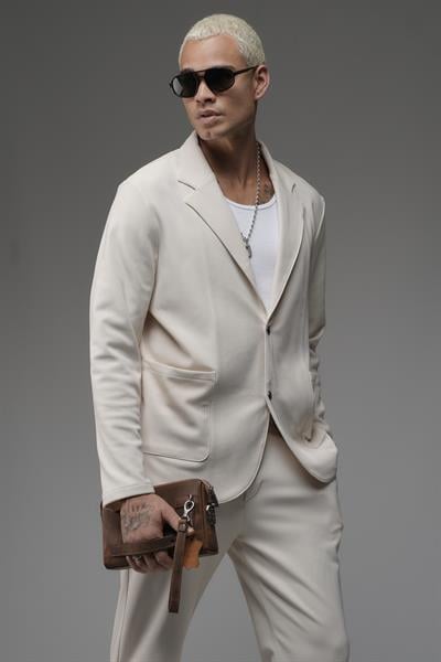 Regular Kalıp Likralı Erkek Blazer Alt Üst Takım