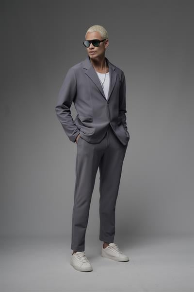 Regular Kalıp Likralı Erkek Blazer Alt Üst Takım