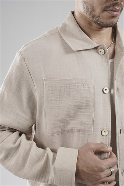 Regular Kalıp Müslin Kumaş Erkek Gömlek Pantolon Alt Üst Takım