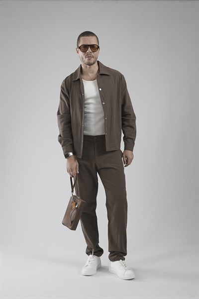 Regular Kalıp Pamuklu Keten Klasik Pantolon