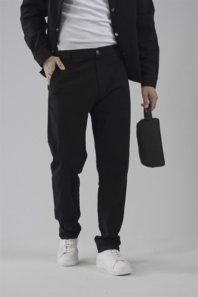 Regular Kalıp Pamuklu Keten Klasik Pantolon