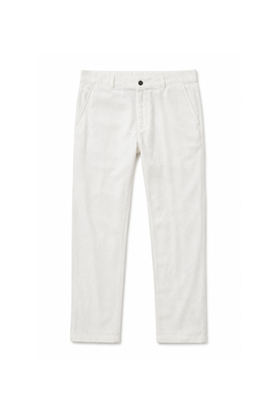 Regular Kalıp Pamuklu Keten Klasik Pantolon