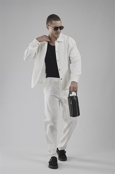 Regular Kalıp Pamuklu Keten Klasik Pantolon