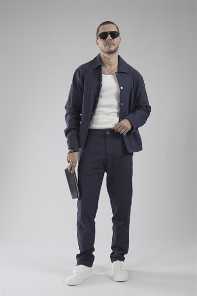 Regular Kalıp Pamuklu Keten Klasik Pantolon