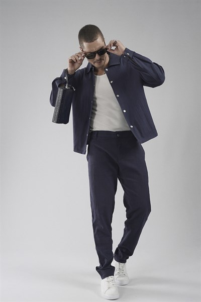 Regular Kalıp Pamuklu Keten Klasik Pantolon