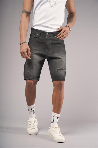 Regular Kalıp Sökük Erkek Kot Şort