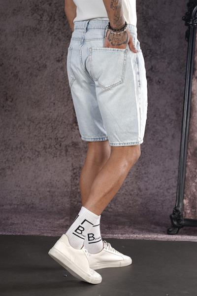 Regular Kalıp Sökük Erkek Kot Şort