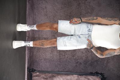 Regular Kalıp Sökük Erkek Kot Şort